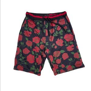 Ninth Hall Men's Athletic Floral Rose Shorts Small